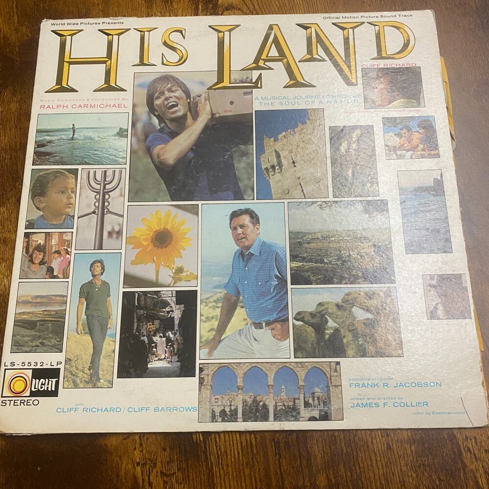 His Land Soundtrack Cliff Richard Ralph Carmichael Cliff Barrows VINYL Light LP